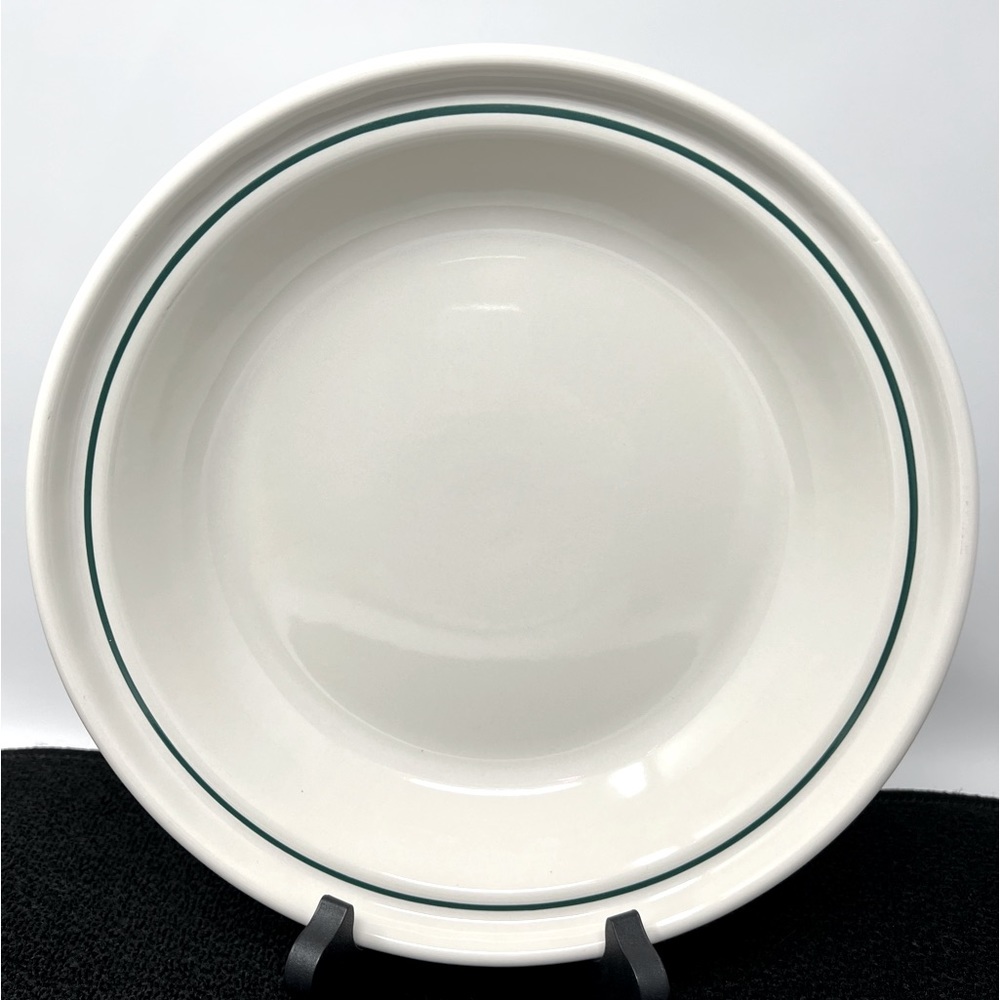 Longaberger Pottery Woven Traditions Pie Plate~ White w/Heritage Green Detailing
